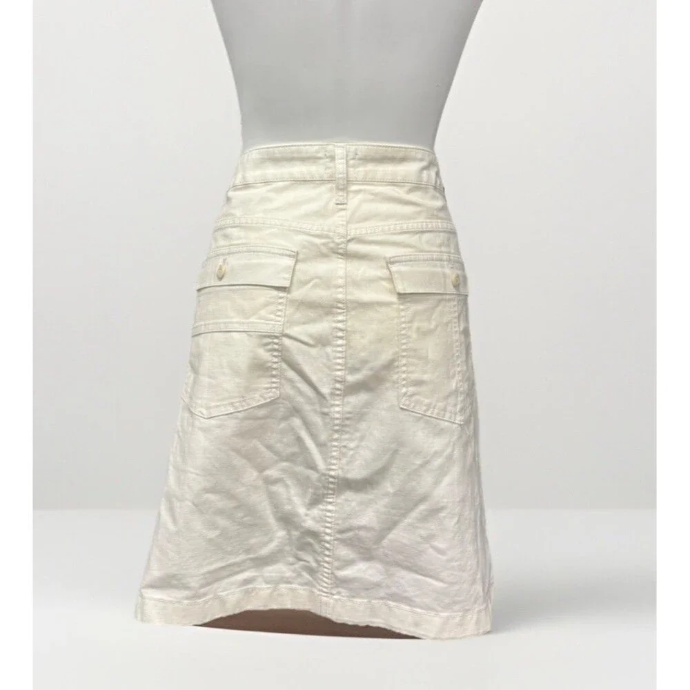 J. Crew Garment-Dyed Utility Mini Skirt Natural Off White Denim Plus Sz 18 - Picture 4 of 10